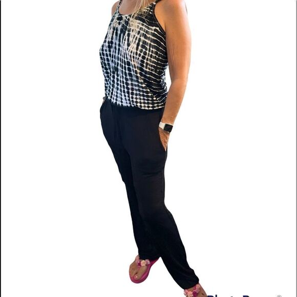 Venus Tie Dye black pockets jumpsuit.Size S - Picture 4 of 15